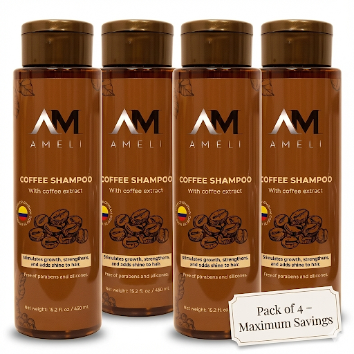 KIT DE 4 SHAMPOO DE CAFE COLOMBIANO | AMELI HAIR CARE