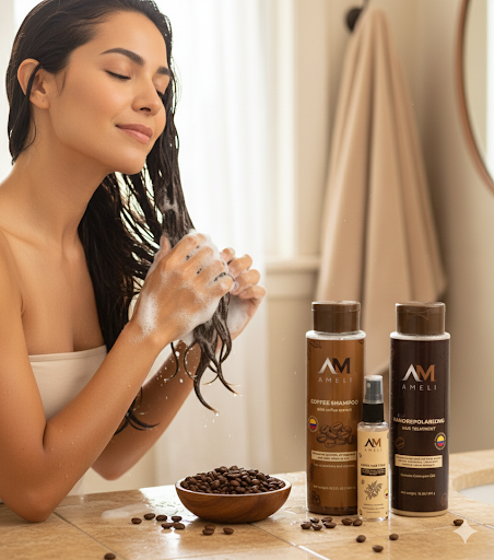 KIT SHAMPOO TRATAMIENTO NANOREPOLIZADOR Y TONICO DE CAFE