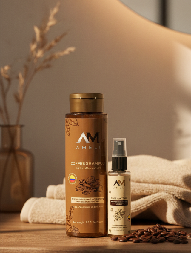 KIT SHAMPOO y TONICO CON EXTRACTO DE CAFÉ