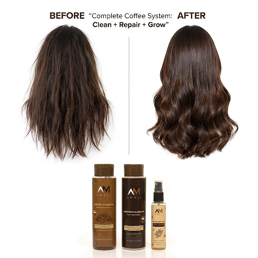 KIT SHAMPOO TRATAMIENTO NANOREPOLIZADOR Y TONICO DE CAFE