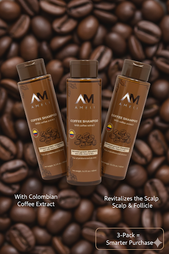 KIT DE 3 SHAMPOO DE CAFE COLOMBIANO | AMELI HAIR CARE