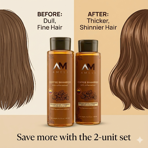 KIT DE 2 SHAMPOO DE CAFE COLOMBIANO | AMELI HAIR CARE