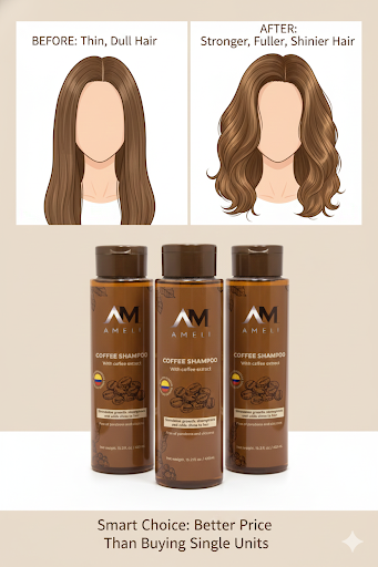 KIT DE 3 SHAMPOO DE CAFE COLOMBIANO | AMELI HAIR CARE