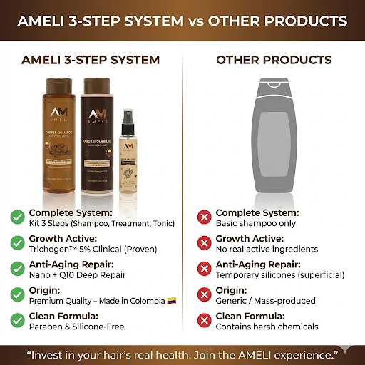 KIT SHAMPOO TRATAMIENTO NANOREPOLIZADOR Y TONICO DE CAFE