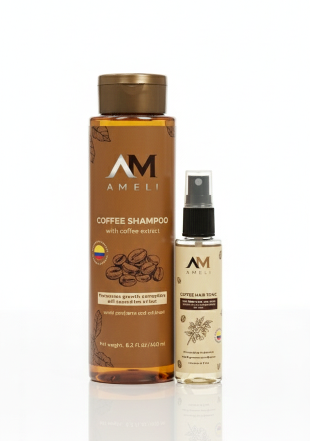 KIT SHAMPOO y TONICO CON EXTRACTO DE CAFÉ