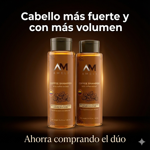 KIT DE 2 SHAMPOO DE CAFE COLOMBIANO | AMELI HAIR CARE