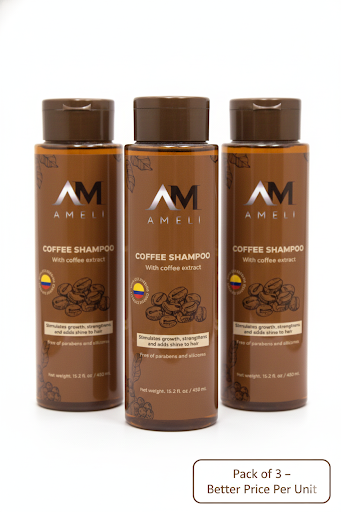 KIT DE 3 SHAMPOO DE CAFE COLOMBIANO | AMELI HAIR CARE