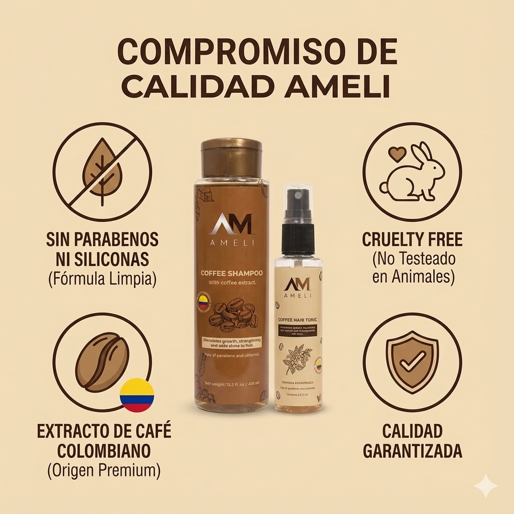 KIT SHAMPOO y TONICO CON EXTRACTO DE CAFÉ
